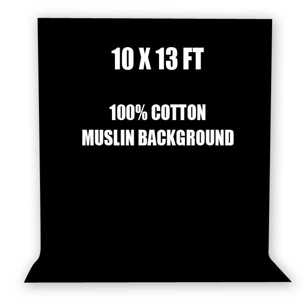 Studio 10 x 13 ft. BLACK Muslin Backdrop