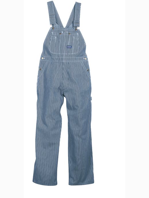 Walls Big Smith Hickory Stripe Zip Fly Bib Overalls  