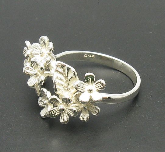 STERLING SILVER RING FLOWER 925 NEW SIZE H T QUALITY  