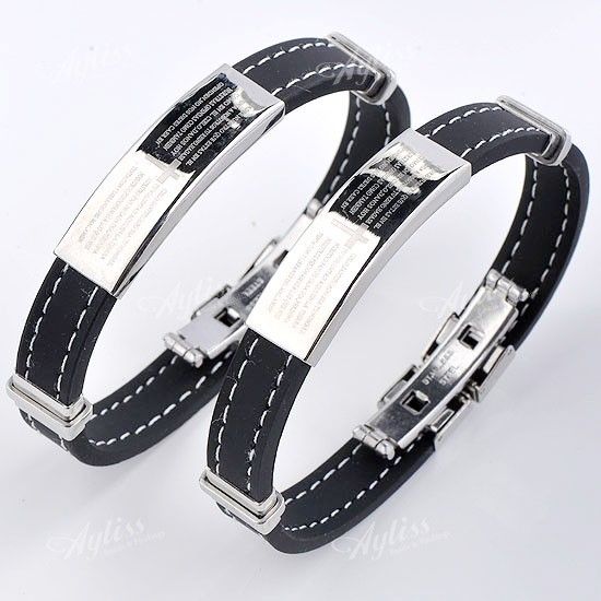   Steel Christian Cross Mens Bracelet Fashion Punk Gift  