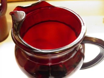 Vtg Royal Ruby RED Glass Pitcher  