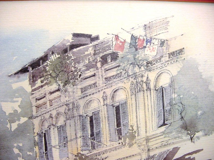 Pair Lg GRAHAM BYFIELD Hand Signed Prints Singapore Sketchbook 