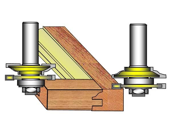 2pc 1/2 Shank Roman Ogee Rail & Stile Router Bit Set  