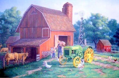 Charles Freitag John Deere print Daddys Little Helper  