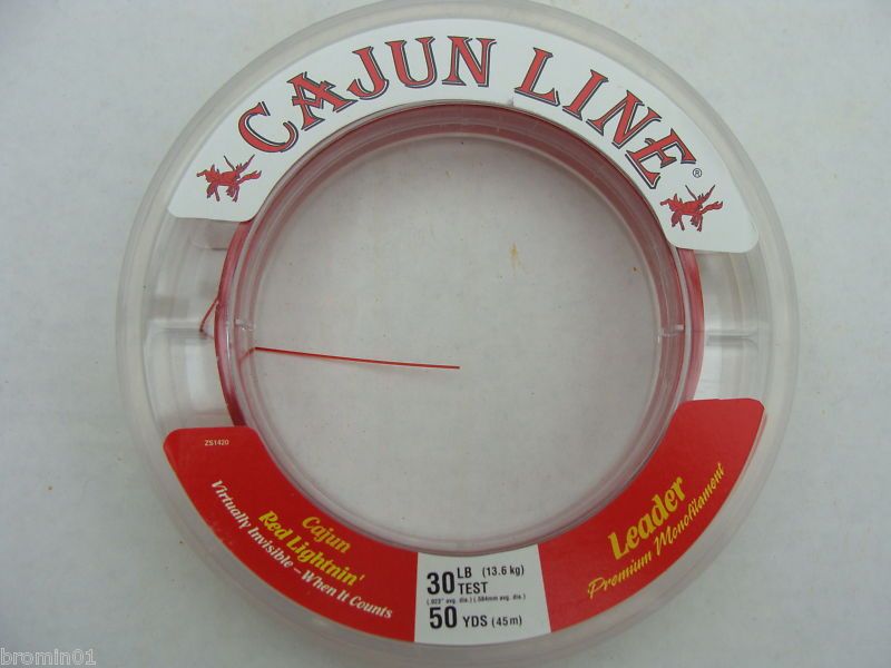 CAJUN LINE 30 LB TEST 50 YDS RED LIGHTNIN LEADER  