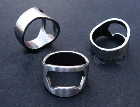 Wholesale 10 X Stainless Steel Finger Ring Beer Bottle Opener tool 