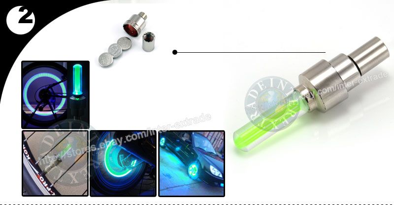 Cycling Motor Bike Car Tire Wheel Flash Green LED Light  