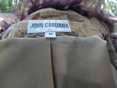 John Caruana Vintage Fashion Mongolian Lamb Trimmed Coat Size M  