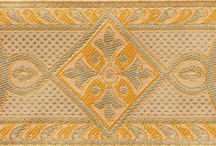 Gold, Medieval, Jacquard Trim for Chasuble, Vestment  