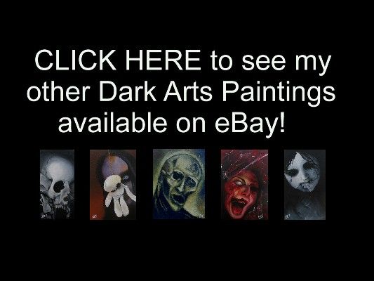 Original HALLOWEEN Painting CES  Horror Macabre SKULL Teeth EYE 