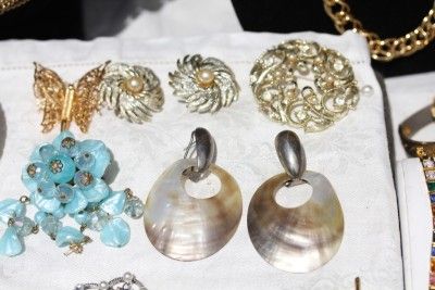 HUGE ANTIQUE ESTATE VINTAGE JEWELRY RHINESTONE GLASS SIGNED LOT 167 