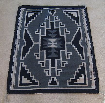 TWO GRAY HILLS NAVAJO RUG #415  