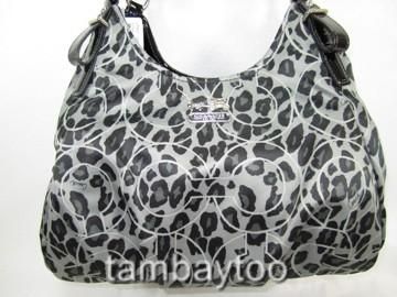 NWT COACH Madison SIGNATURE Ocelot Op Art Maggie SHOULDER TOTE BAG 