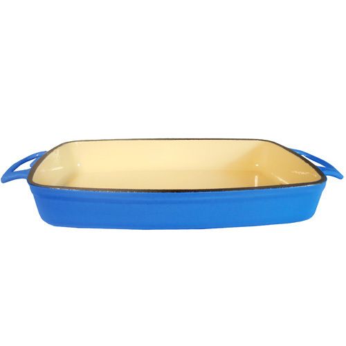 Enamel Coated Cast Iron Blue Roast / Roasting Dish 11  