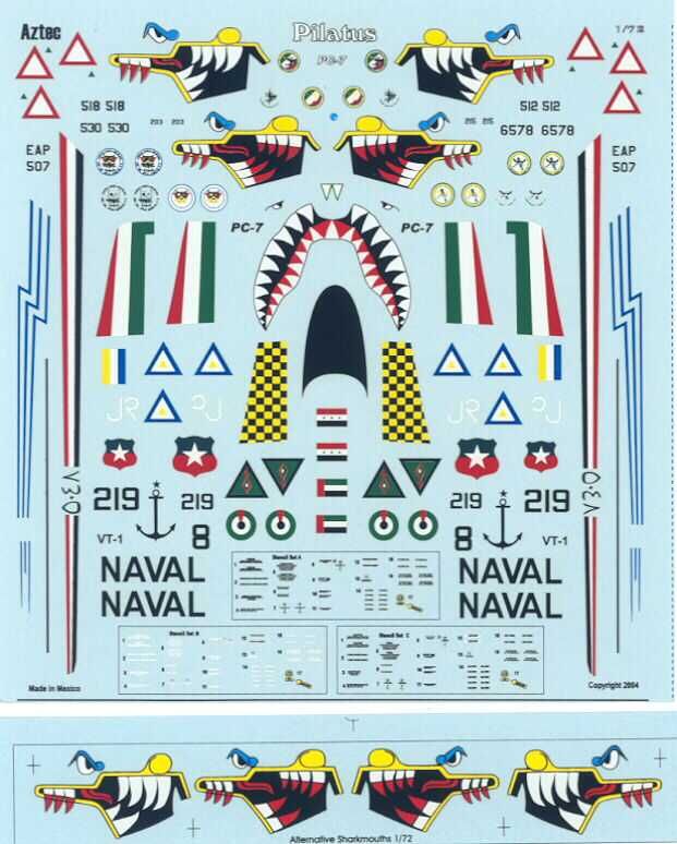 Aztec Decals 1/72 PC 7 PILATUS COIN Aircraft  