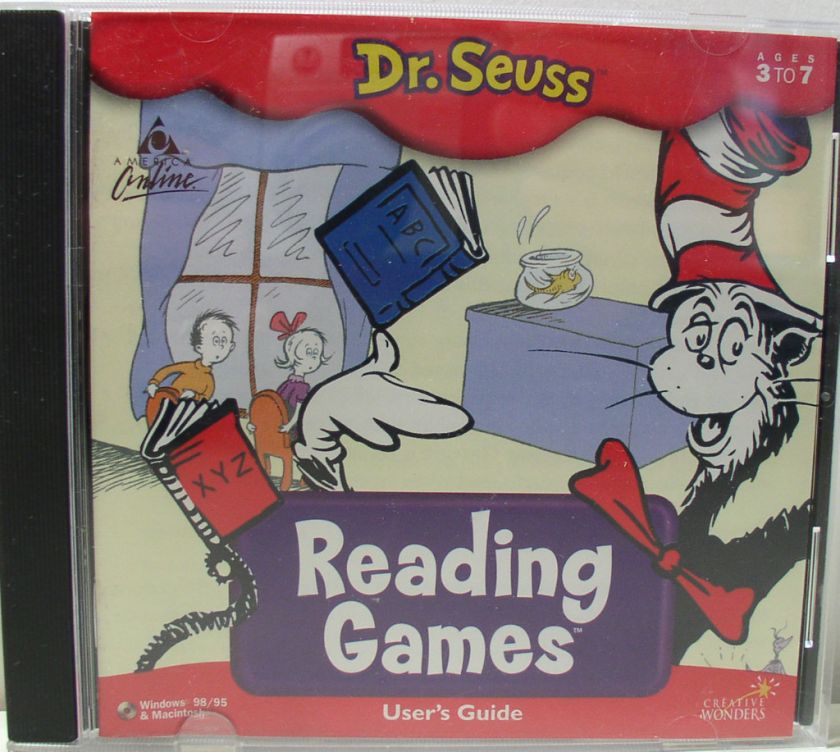 Dr. Seuss Reading Games Win 95/98/Mac CD ROM (1999, Creative Wonders 