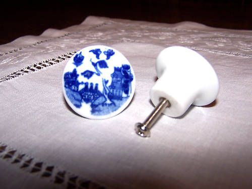 Blue Willow Drawer Door Cupboard Knobs Handles New.  