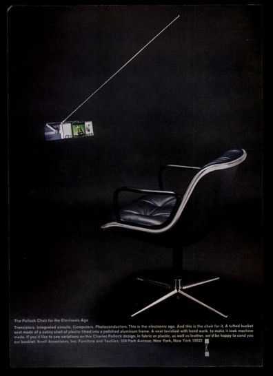   Pollock chair photo Knoll Associates furniture vintage print ad  