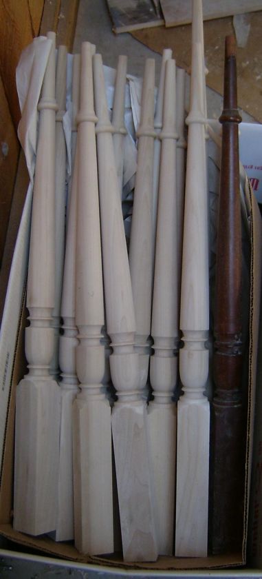 Custom Turned 3 Poplar Handcrafted Newel Corner Posts  