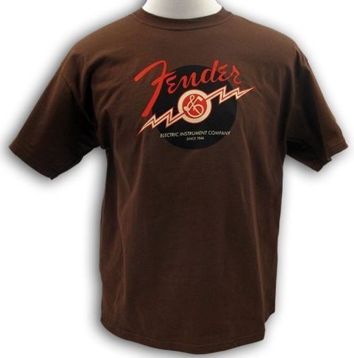 New Fender Lightning Bolt Shirt   M, L, XL or XXL   brown  