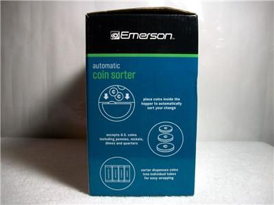 EMERSON COIN SORTER Piggy Bank Automatic 4 Barrel+ FREE Coin Wrapper 