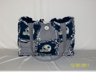 Dallas Cowboy Blue Gray Rag Quilt Diaper Bag Tote Purse GREAT GIFT 