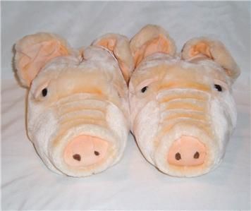 NEW PLUSH PIG HOUSE SHOES SLIPPERS m 7/8 LADIES  