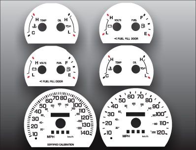   Crown Victoria Sport White Face Gauges for Instrument Cluster  