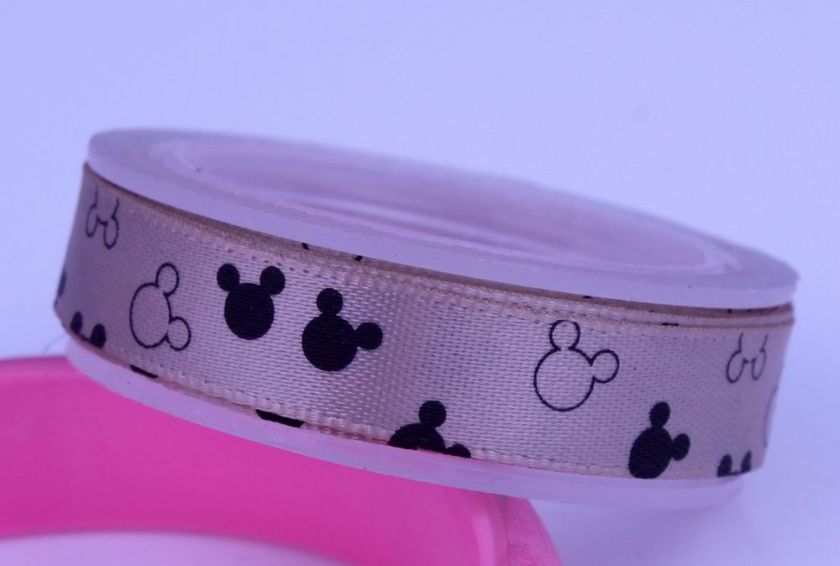 5Y 3/8INCH U PICK 8COLOR Polyester satin RIBBON MINNIE MOUSE 