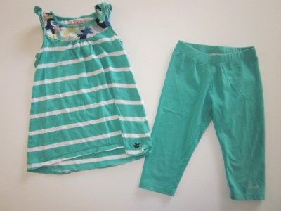 EUC Juicy Couture Girls Outfit Set Tunic Top Capri Leggings Size 6 