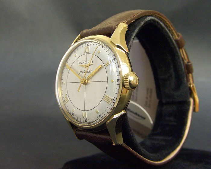 1954 Vintage LONGINES Automatic 19AS 17J SWISS BUBBLE BACK MEN 10K 