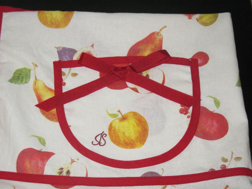 Williams Sonoma Jessie Steele Apron Fruit Red Trim NWT  