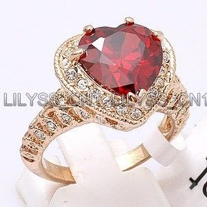 Simulated Stone Ring 18KGP use Swarovski Crystal 3053RC  