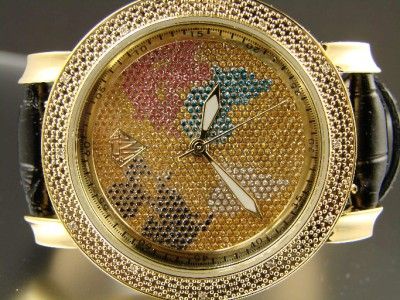 MENS ICE KING JOJO/JOJINO/ DIAMOND WORLD MAP WATCH  