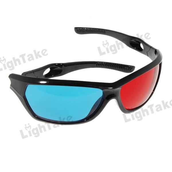 Stylish Plastic Full Frame Red Blue Anaglyph Film 3D Glasses Features