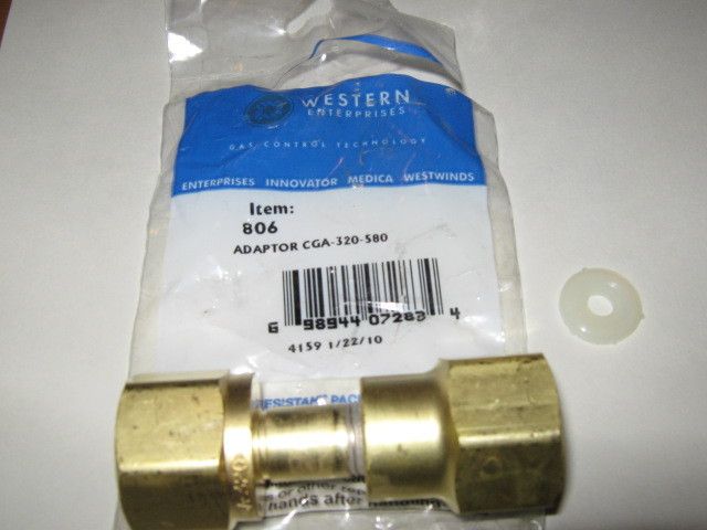 Western Adaptor 806 CGA 320 To 580 Female Co2 Argon ETC  