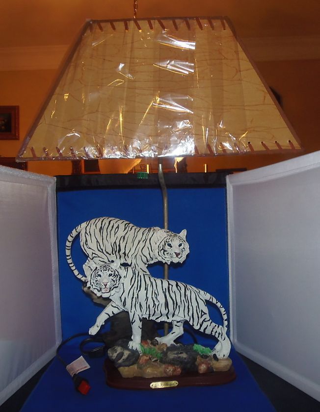 White Tiger Lamp Lovely New  