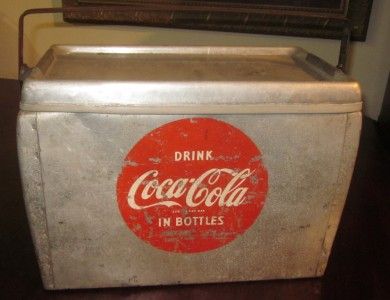 Aluminum Vintage 1960s Era Coke Ice Chest  