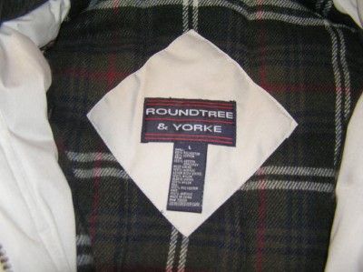 MENS ROUNDTREE & YORKE GREY WINTER COAT JACKET L LARGE  