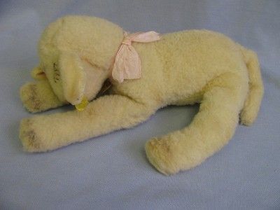   Lamby Sleeping lamb baby Rattle raised script button and tag  