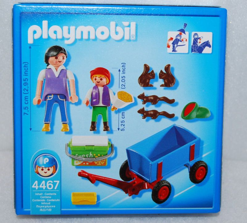 Playmobil Zoo Visitors #4467 Mother & Boy Wagon  