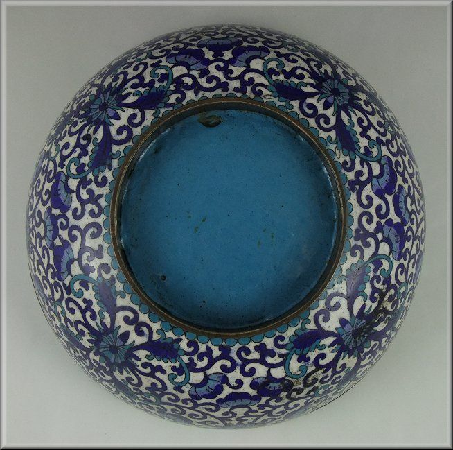 18th Century Chinese Blue & White Cloisonné Bowl  