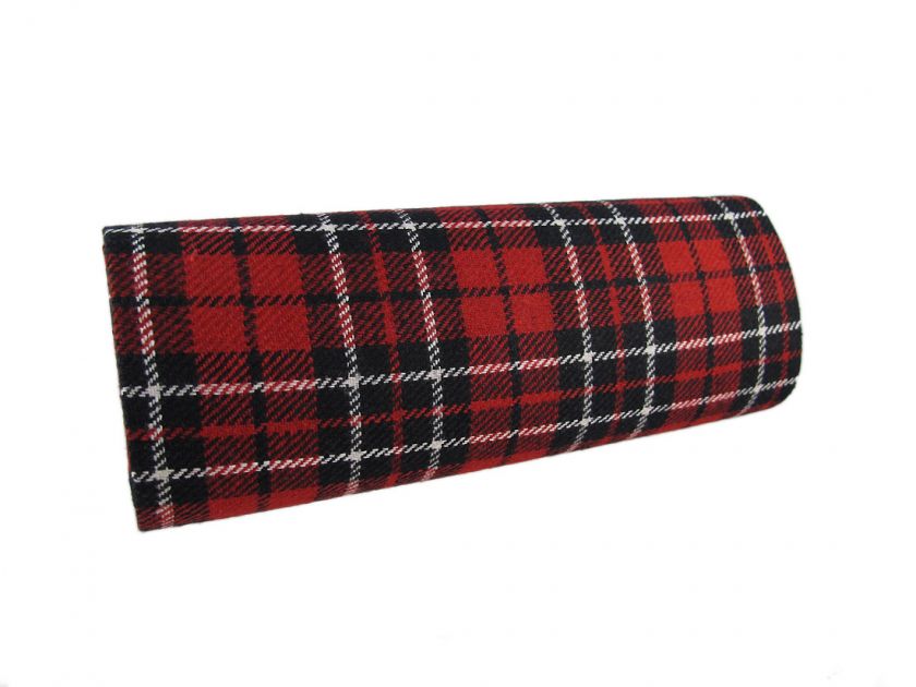 Red Tartan Plaid Evening Bag Clutch Rhinestone Accents Color RED 