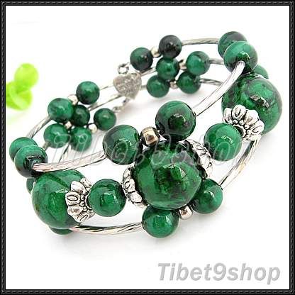 Topaz Tibetan Silver Bangle Malachite Tibetan 