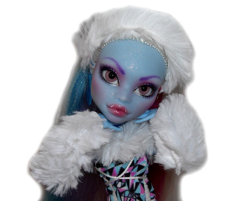 OOAK GLASS EYES custom Monster High doll repaint Abbey Bominable 