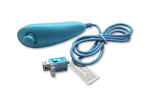 Blue REMOTE AND NUNCHUCK CONTROLLER FOR NINTENDO WII  