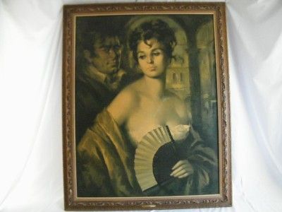 VINTAGE LADY of CASTILE by JOSE PUYET HUGE OVERSIZED PRINT TURNER WALL 