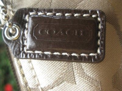 COACH Khaki Signature Sateen Pleated Swingpack Cross body Purse Bag 