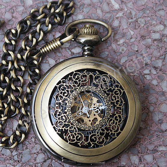 dial mechanical skeleton wind up pocket watch nr code no