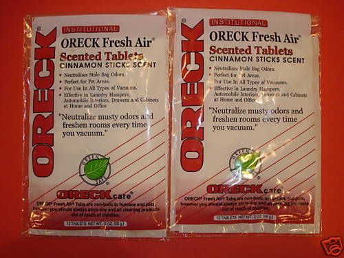 24 ORECK CINNAMON STICK FRESH AIR SCENT TABS XL VACUUM  